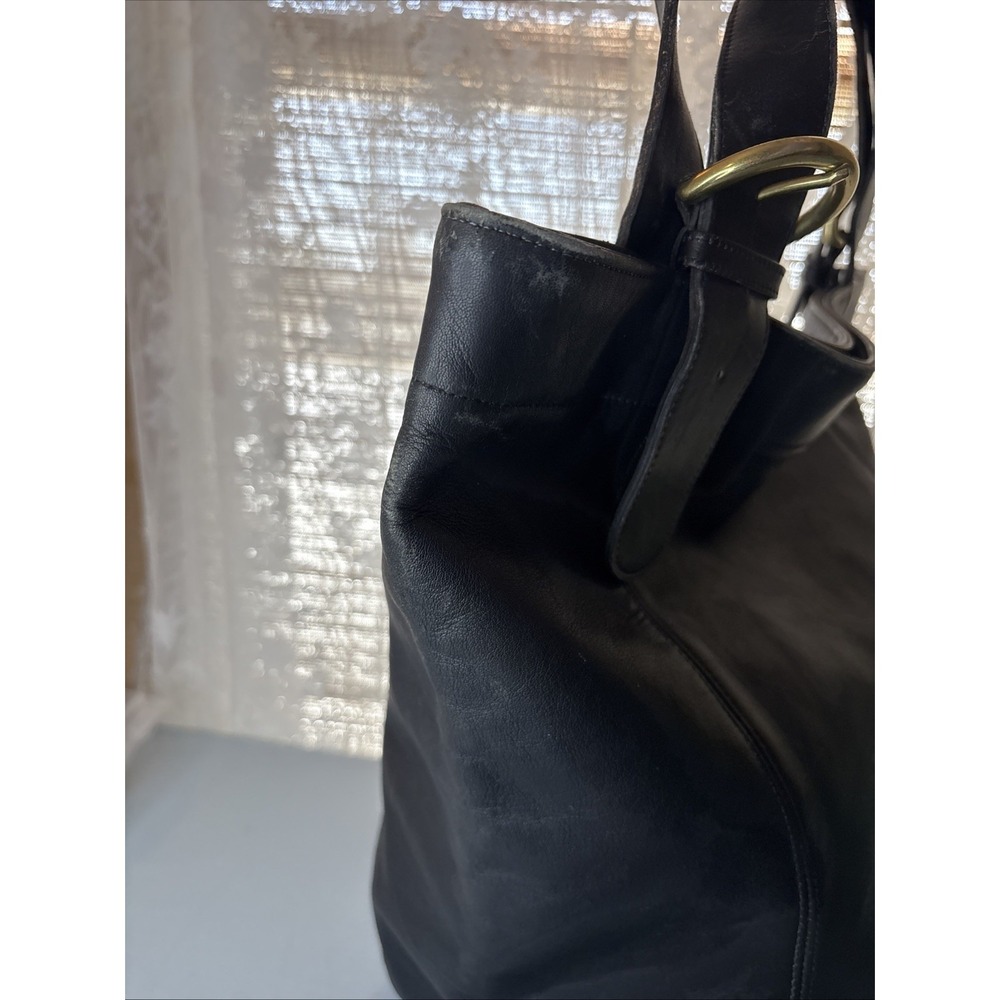 Vintage COACH Black Leather, Soho Duffle Tote Bag, Large, 4082 90s USA - Picture 6 of 16